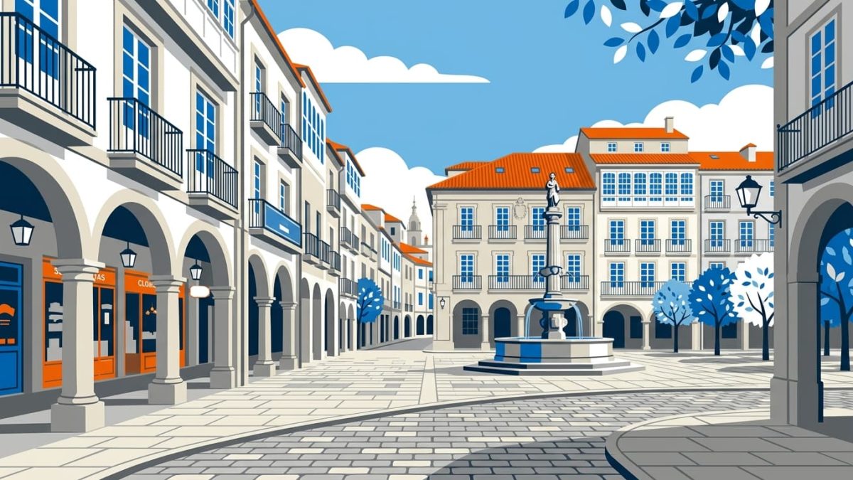 Praza de Cervantes en Santiago de Compostela