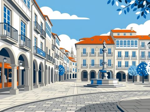 Praza de Cervantes en Santiago de Compostela